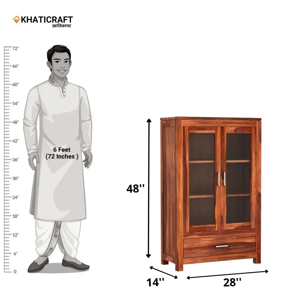 Ziya Solid Wood Sheesham Bookshelf-7.webp