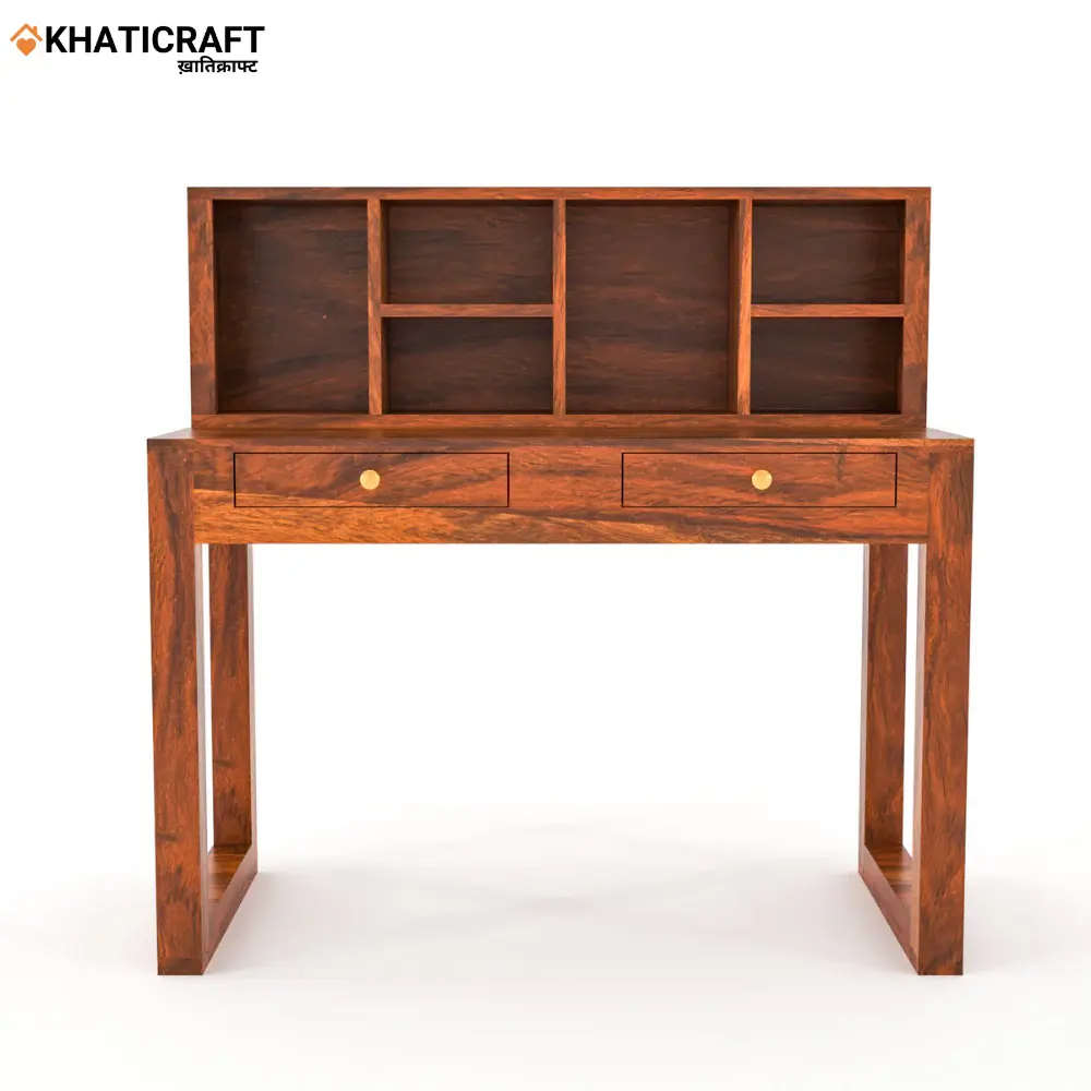 Arya-2 Solid Wood Sheesham Study Table With Hina  Wallshelf-1.webp
