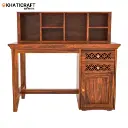 Mira Solid Wood Sheesham Study Table With Hina  Wallshelf-1.webp