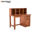 Mira Solid Wood Sheesham Study Table With Hina  Wallshelf-2.webp