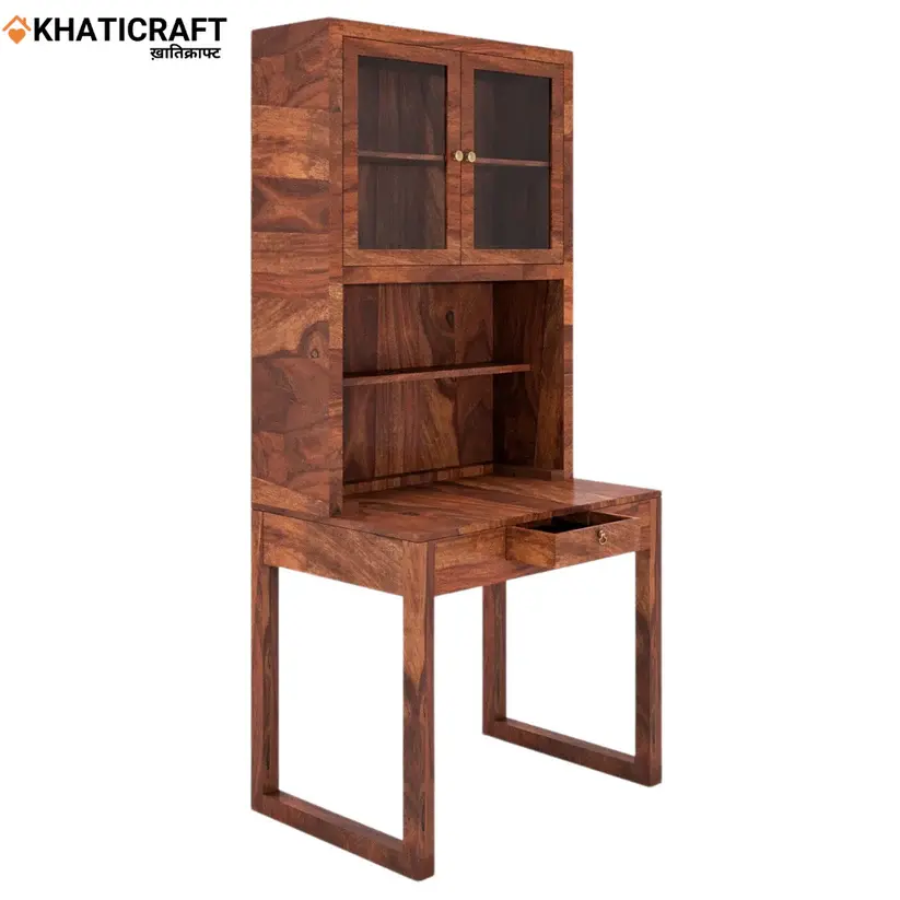 Arya-1 Solid Wood Sheesham Study Table With Mount Bookshelf-3.webp