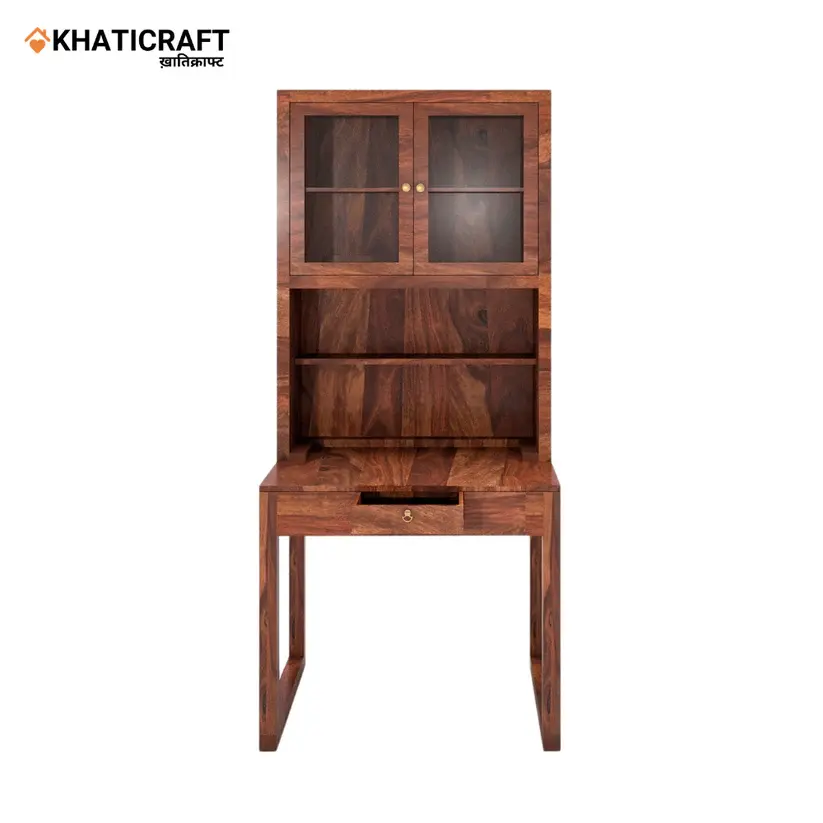 Arya-1 Solid Wood Sheesham Study Table With Mount Bookshelf-2.webp