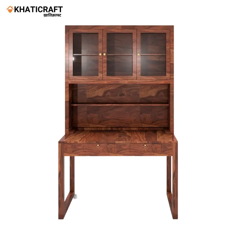 Arya-2 Solid Wood Sheesham Study Table With Mount Bookshelf-2.webp
