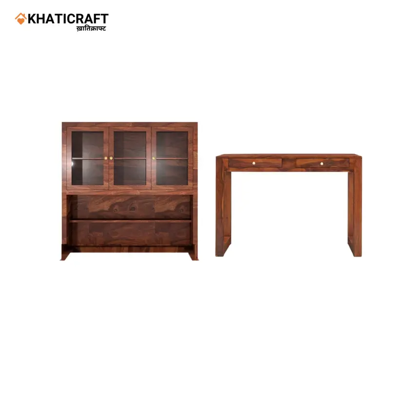 Arya-2 Solid Wood Sheesham Study Table With Mount Bookshelf-5.webp