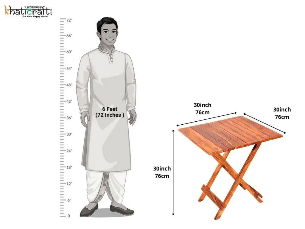 Tana Solid Wood Sheesham Foldable Table by khaticraft (6).webp