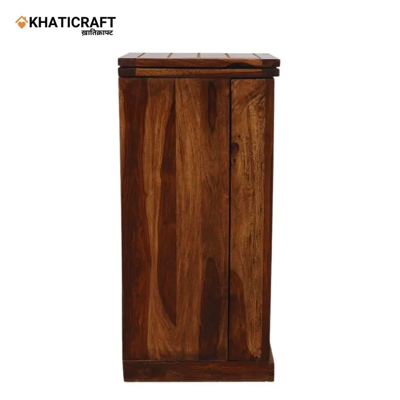 Tamra Single Door Solid Wood Sheesham Bar Cabinet-4.webp