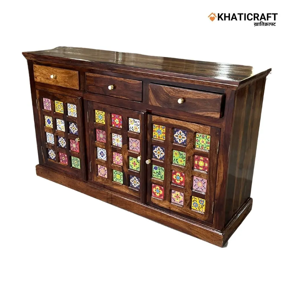 Chitra Solid Wood Sheesham Sideboard by Khaticraft (4).webp