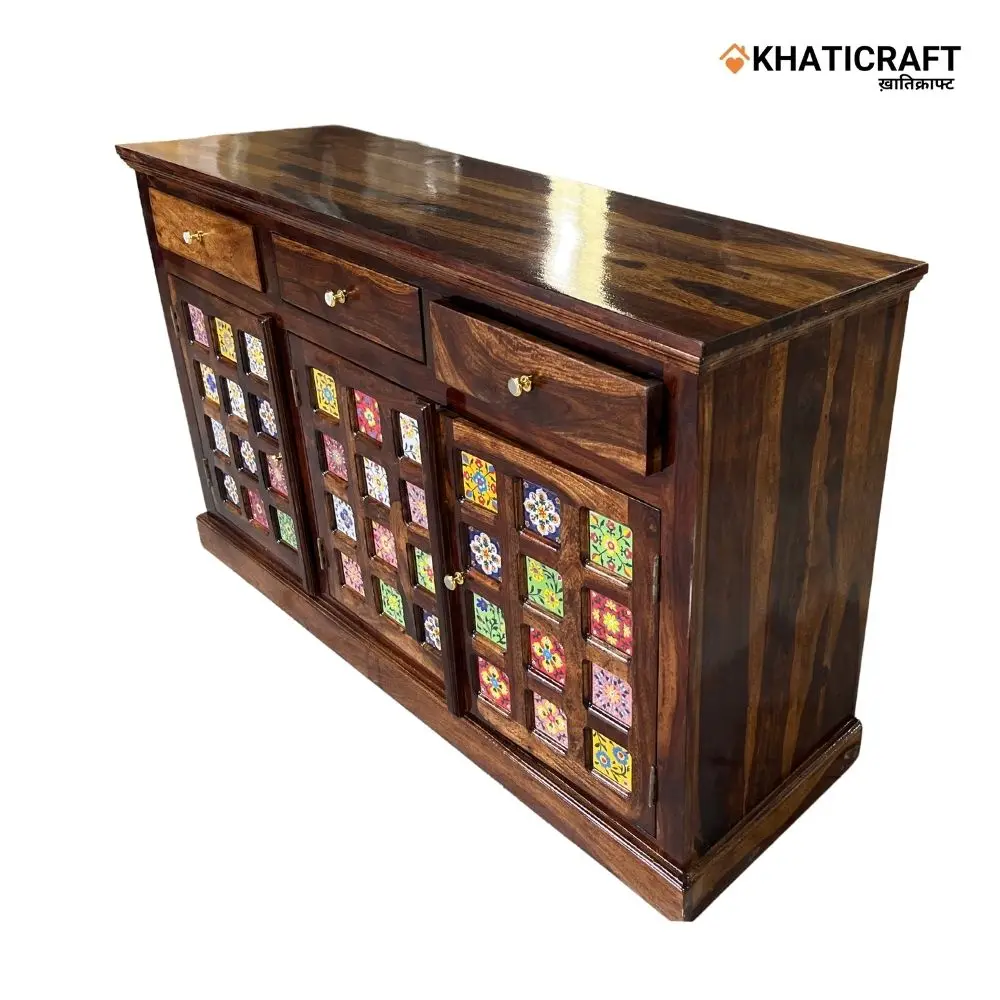 Chitra Solid Wood Sheesham Sideboard by Khaticraft (6).webp