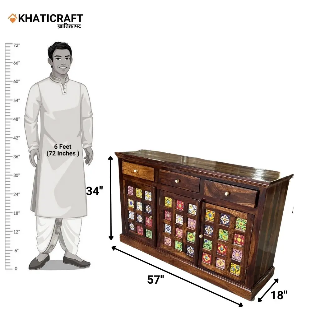 Chitra Solid Wood Sheesham Sideboard by Khaticraft (8).webp