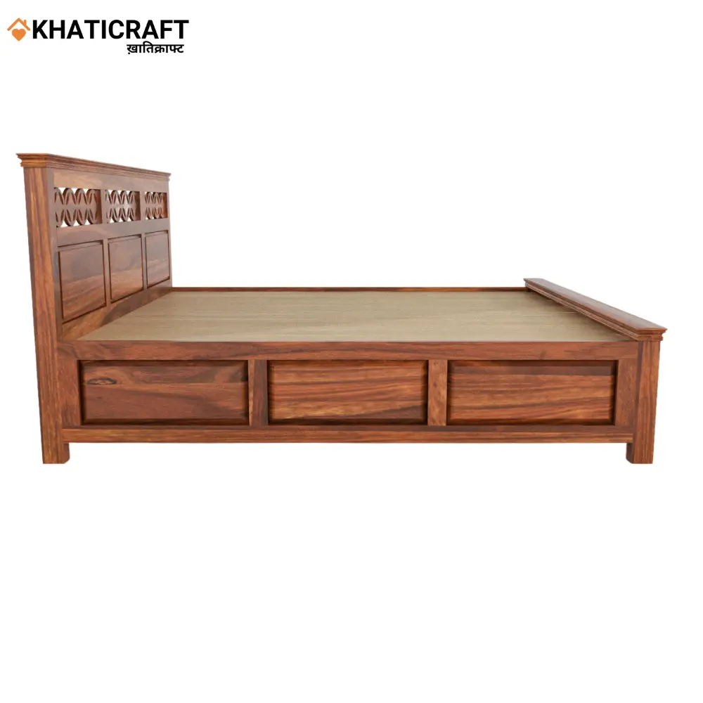 Mira Solid Wood Sheesham Bed(Box Storage)