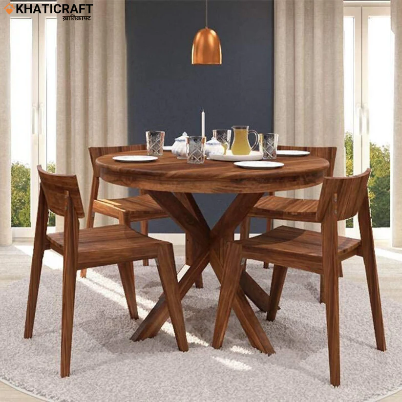 Mandal Chavi 4 Seater Solid Wood Sheesham Dining Set
